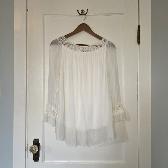 Cherishh Italian Poet’s Blouse – Size L - White - Picture 5 of 7